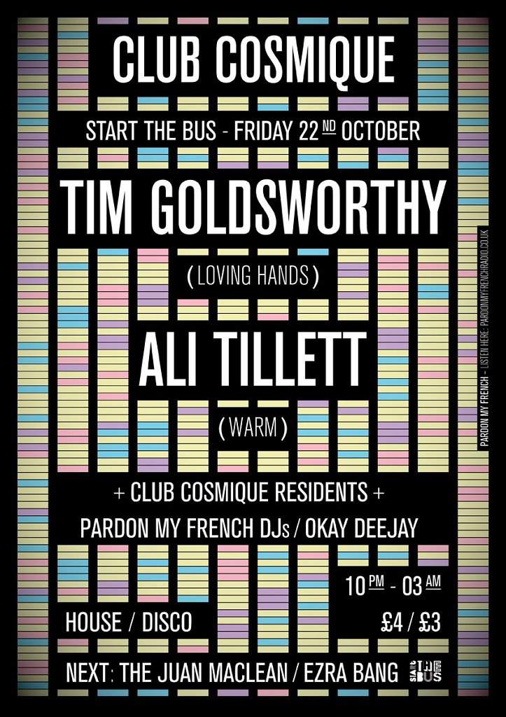 Club Cosmique - Tim Goldsworthy + Ali Tillett - Página frontal