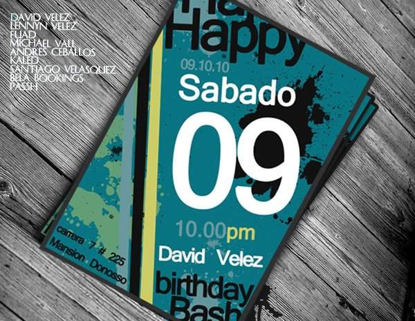 David Velez Birthday Bash En La Mansion Donosso //// Line Up Special//// - Página frontal
