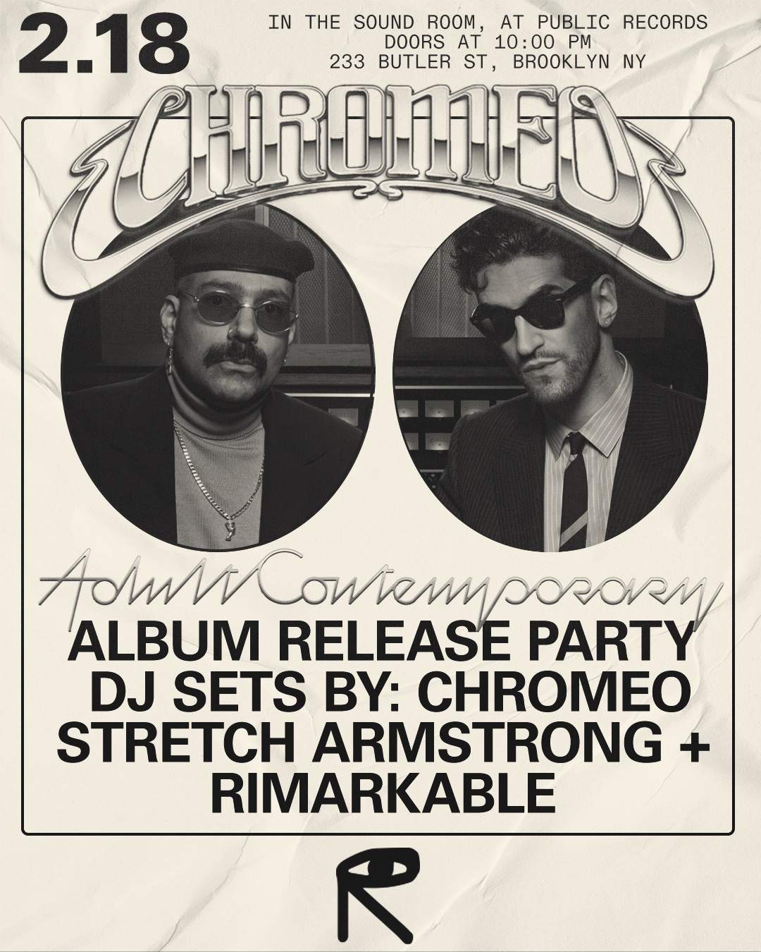 Chromeo Adult Contemporary Release Party: DJ Sets by Chromeo + Stretch Armstrong + Rimarkable - Página frontal
