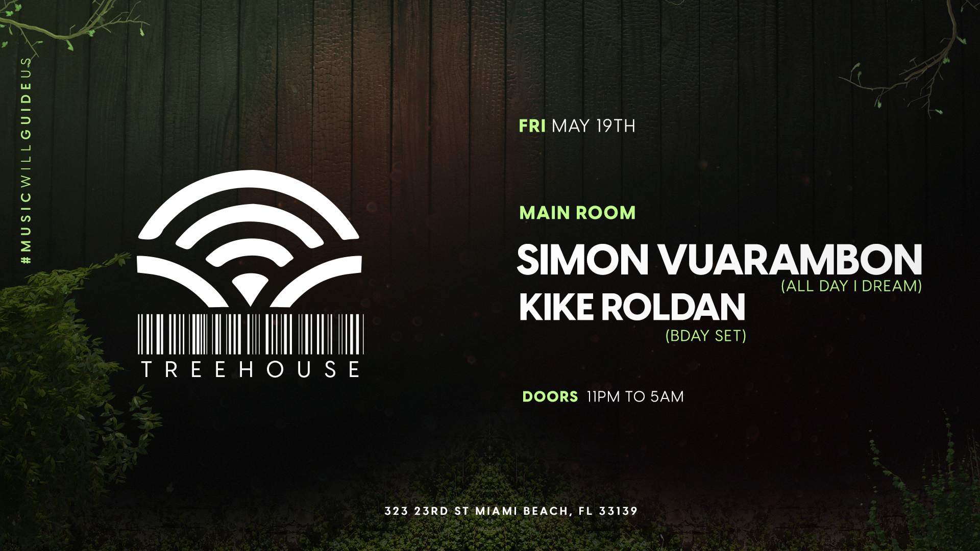 Simon Vuarambon (ALL DAY I DREAM) + Kike Roldan (BDAY SET) - フライヤー表