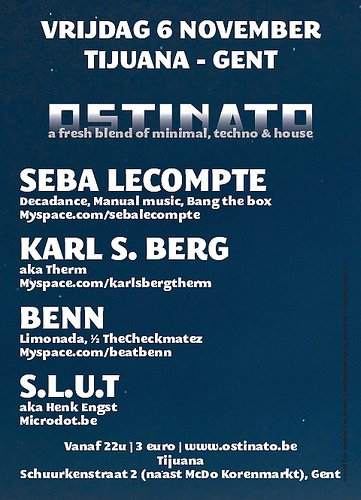 Ostinato with Seba Lecompte, Karl S.Berg, Benn and S.L.U.T - Página frontal