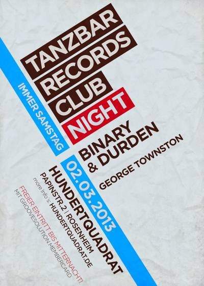 Groovesolution Clubnight - Tanzbar Recordings - フライヤー表