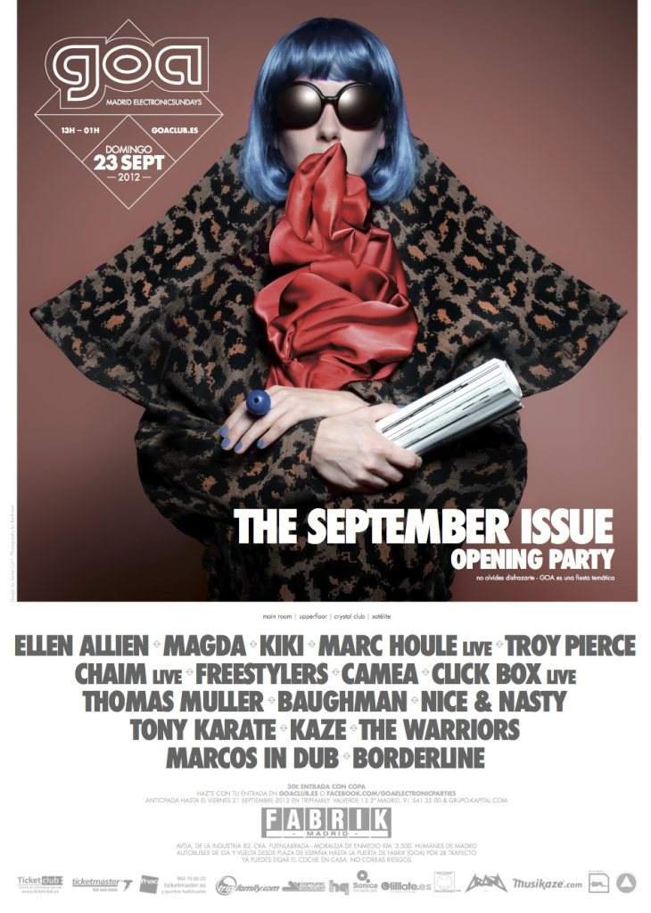 Goa -Opening Party- The September Issue - フライヤー表