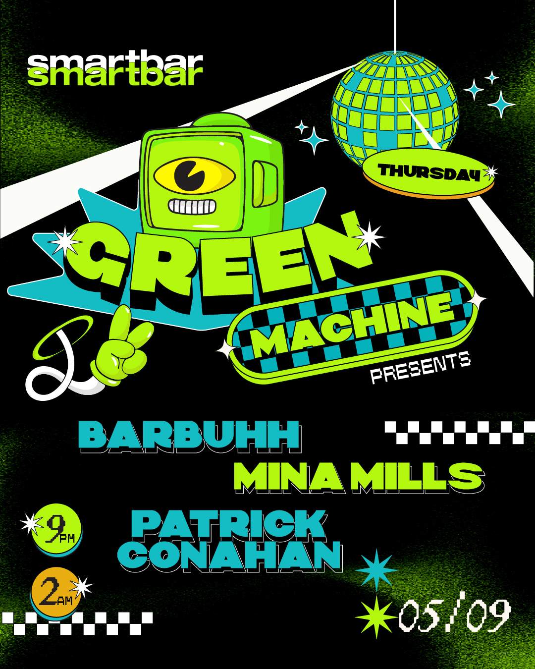 Green Machine ft Mina Mills - barbuhh - Patrick Conahan - Página frontal