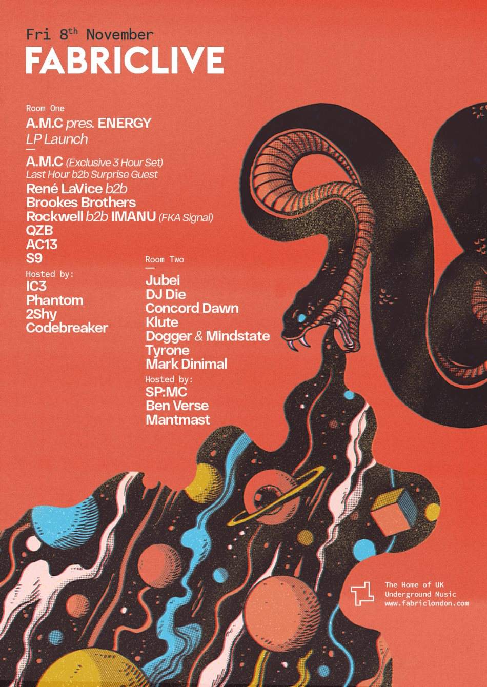 FABRICLIVE: A.M.C Pres. 'Energy' LP Launch with Rockwell, Jubei & More - Página trasera