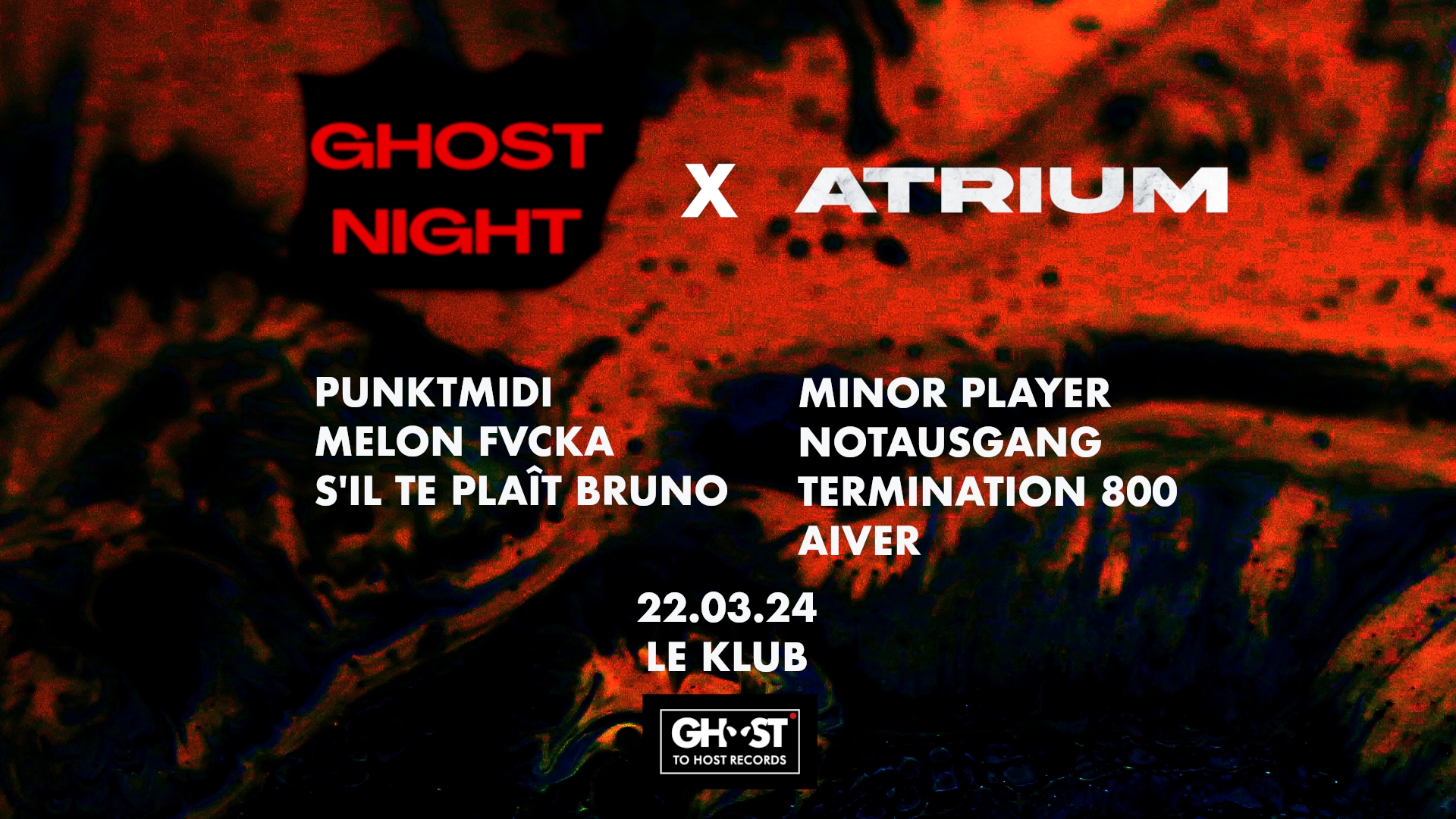 Ghost Night X Atrium - フライヤー表