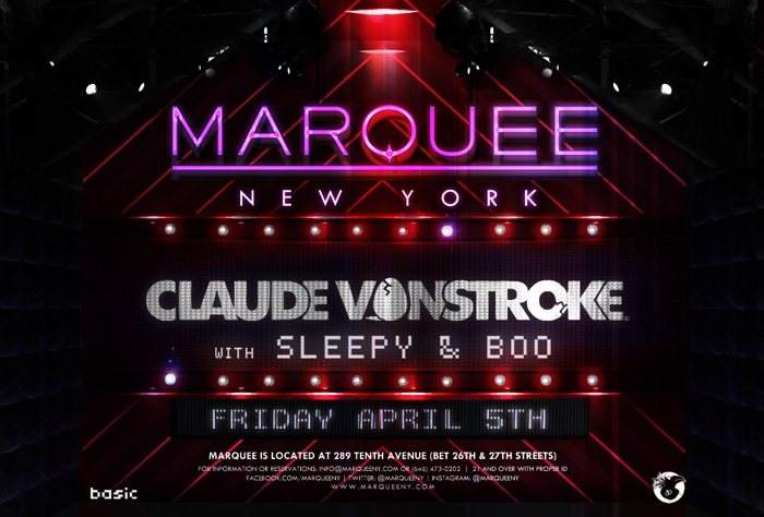 Marquee New York - Claude Vonstroke with Sleepy & Boo - Basic - Página frontal