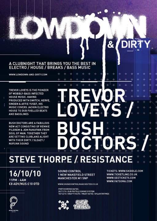 Lowdown & Dirty with Trevor Loveys, Bush Doctors - フライヤー裏