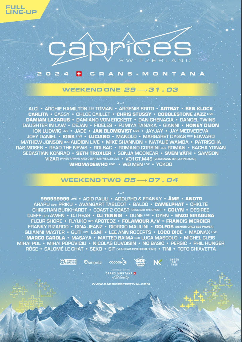 Caprices Festival 2024: Crans-Montana - フライヤー表
