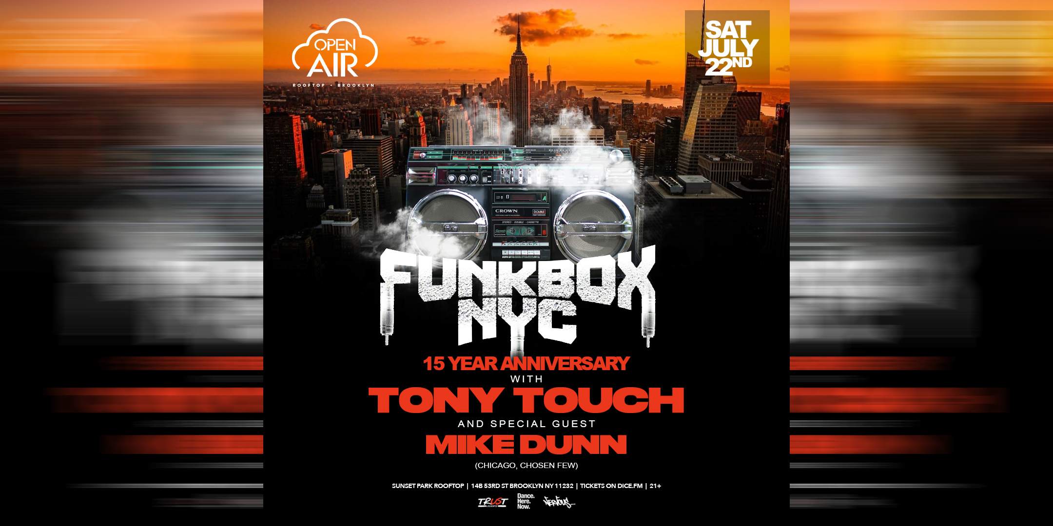 Funkbox NYC 15 Year Anniversary w Tony Touch & Special Guest Mike Dunn: Open Air Brooklyn - Página frontal