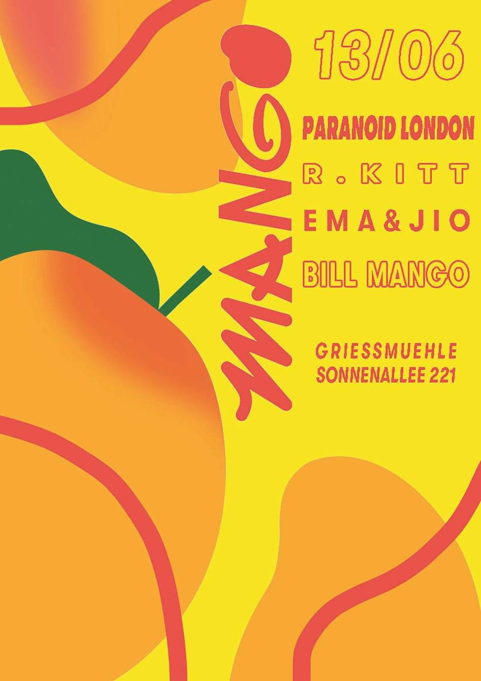 Mango with Paranoid London - フライヤー裏