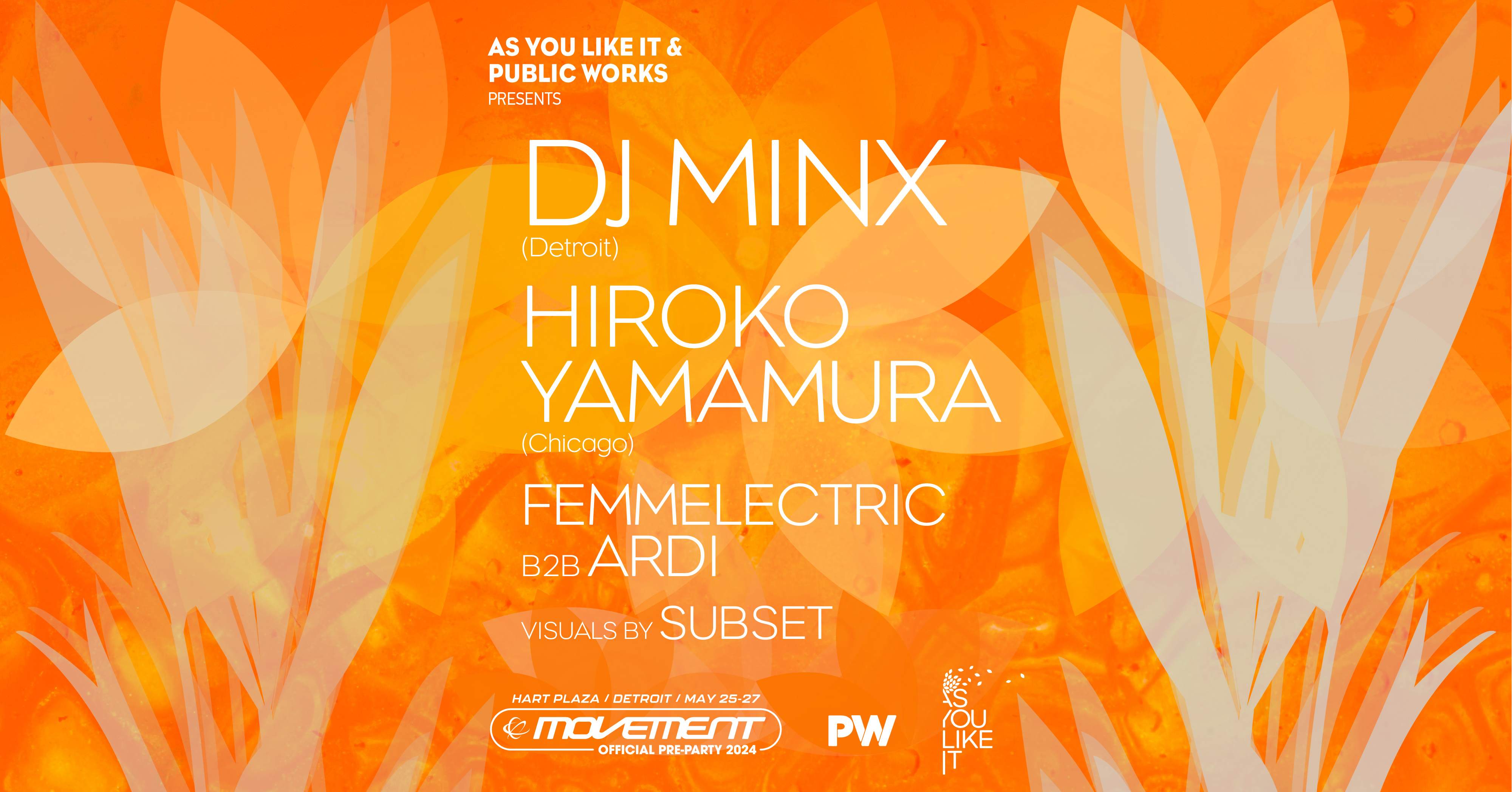AYLI & PW present DJ Minx & Hiroko Yamamura (Movement Pre-Party) - フライヤー表