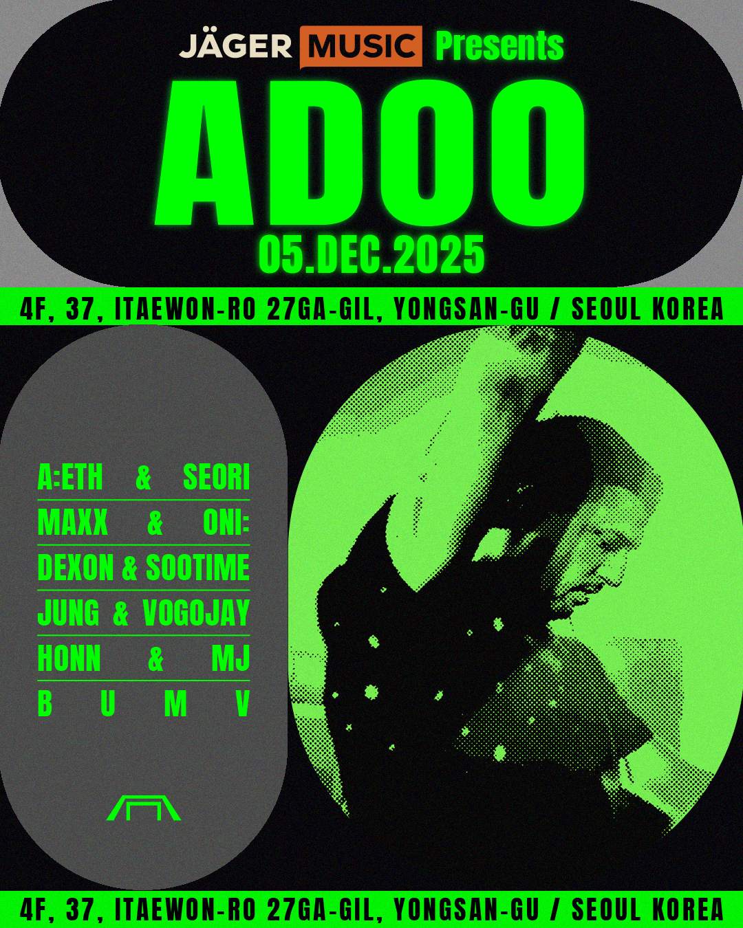 JÄGER MUSIC presents: Adoo_Shelter Seoul at Shelter, Seoul