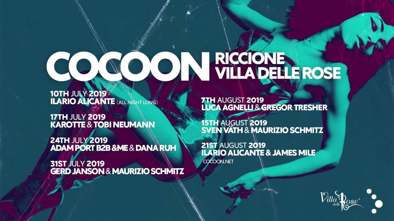 Cocoon Riccione w/ Ilario Alicante & James Mile - フライヤー表