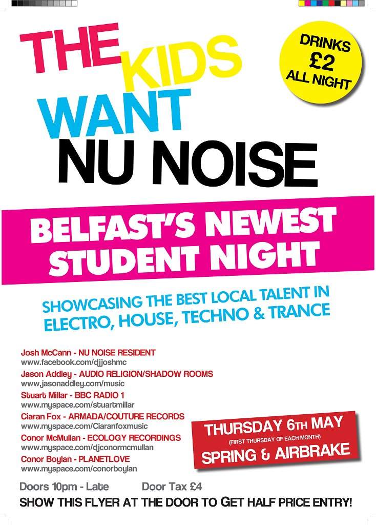 Nu Noise // May 6th // Spring & Airbrake Belfast - Página frontal