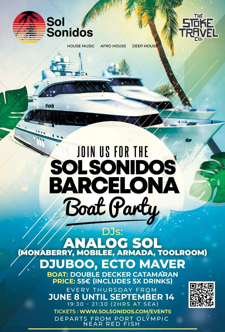 Sol Sonidos Sunset Boat Party - CLOSING PARTY - フライヤー表