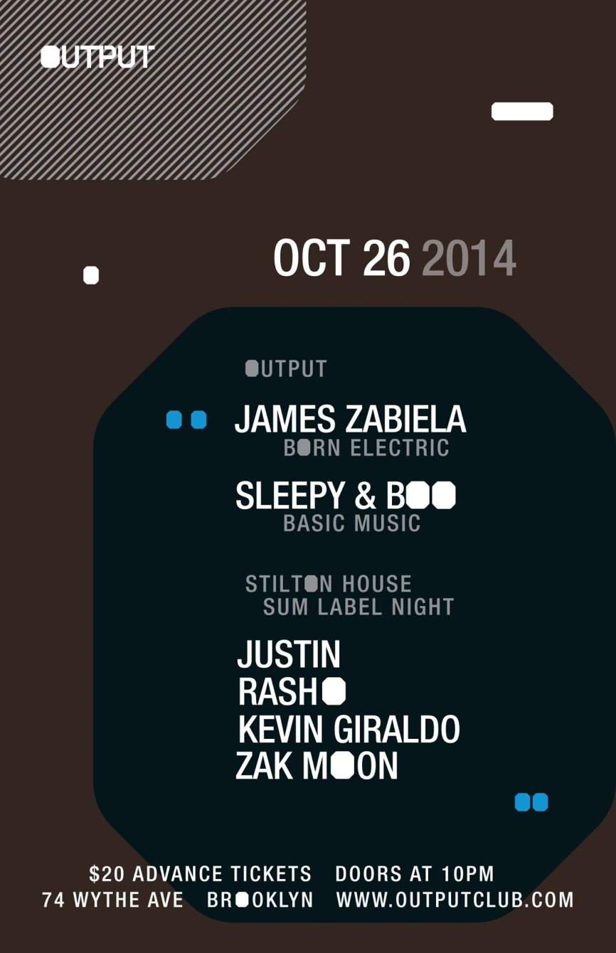 James Zabiela // Sleepy & Boo // Stilton House: SUM Label Night - Página frontal