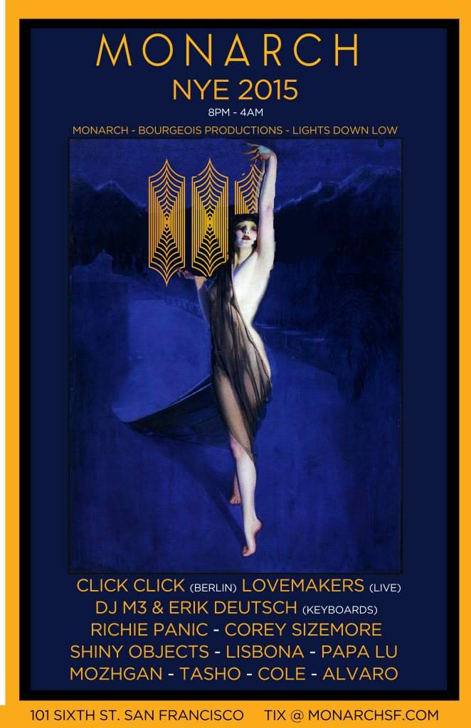 Monarch NYE 2015 with Click Click, The Lovemakers and Many More - Página frontal