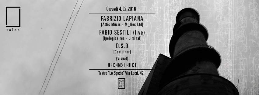 Container Tales #2 - Fabrizio Lapiana, Fabio Sestili (Live), D.S.D - フライヤー表