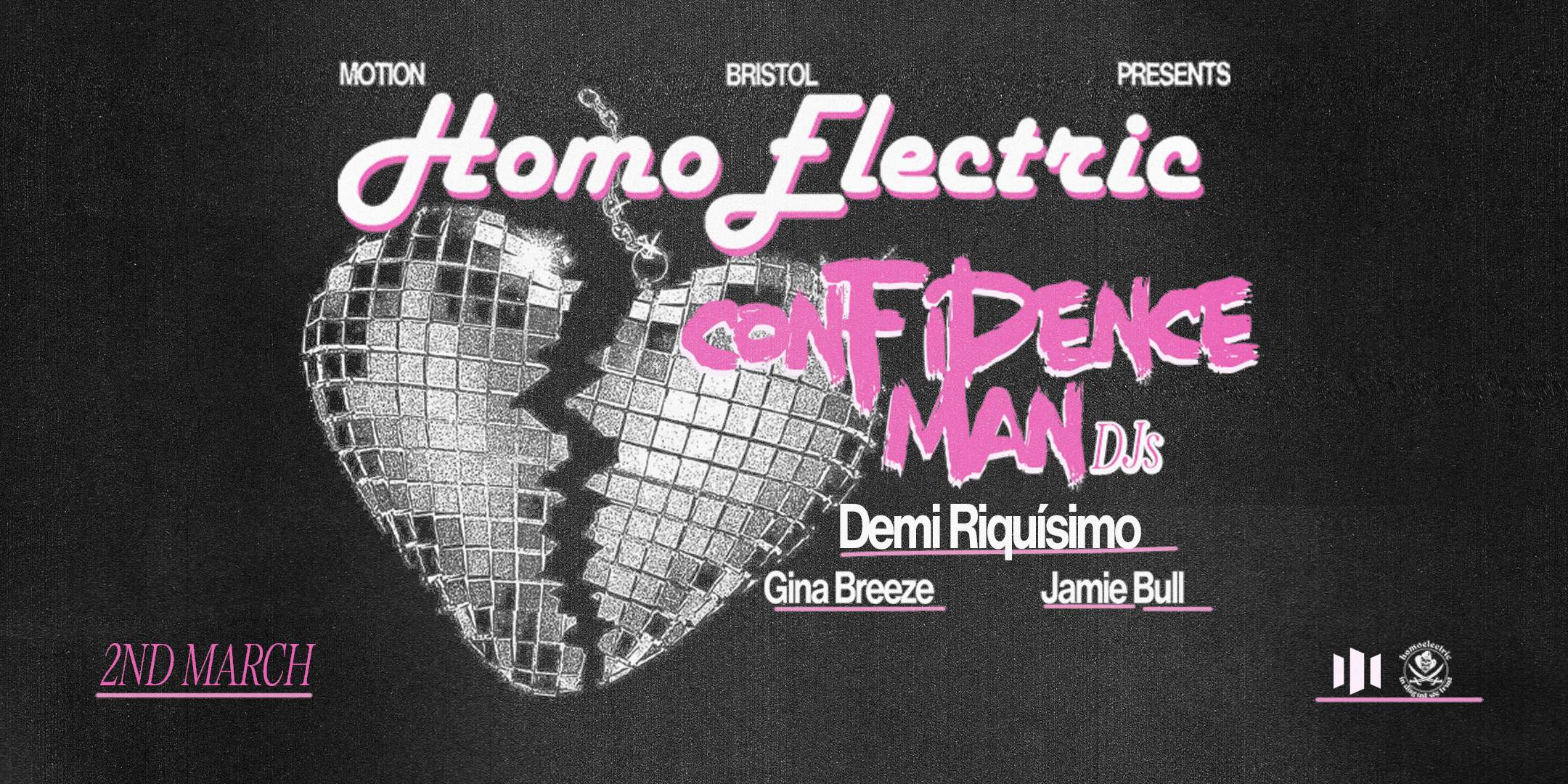 Homoelectric with Confidence Man DJs + Demi Riquísimo - Página frontal