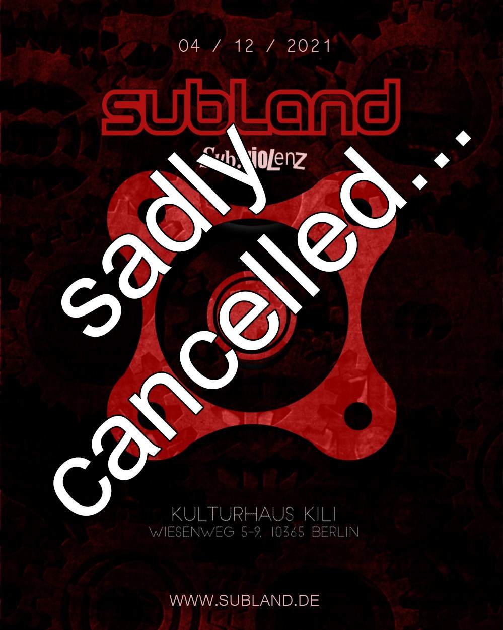 Cancelled! Subland - Subviolenz 3 with Hard Drum & Bass - Crossbreed - Breakcore & More - Página frontal
