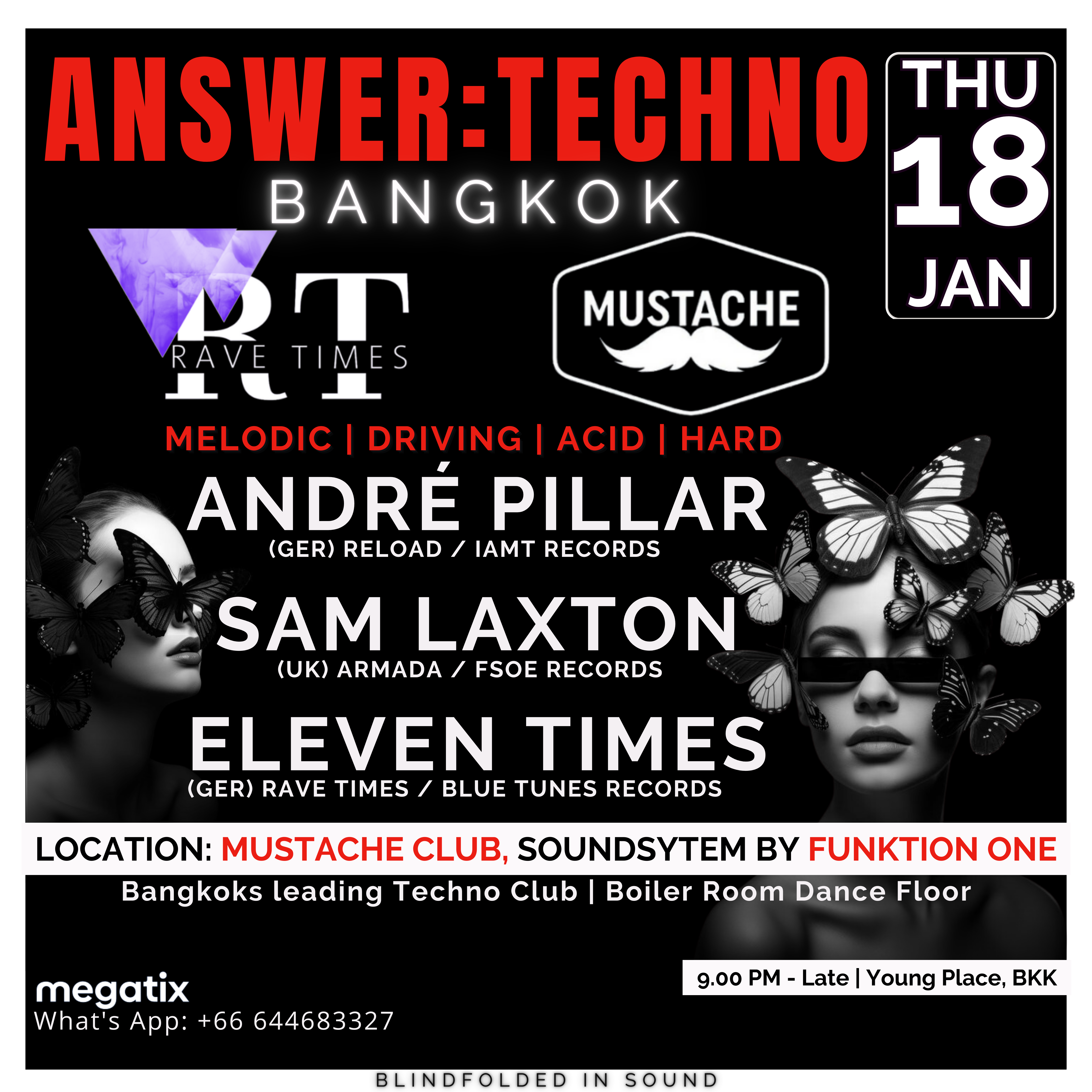 Answer TECHNO by Rave Times bei Mustache Bar Bangkok