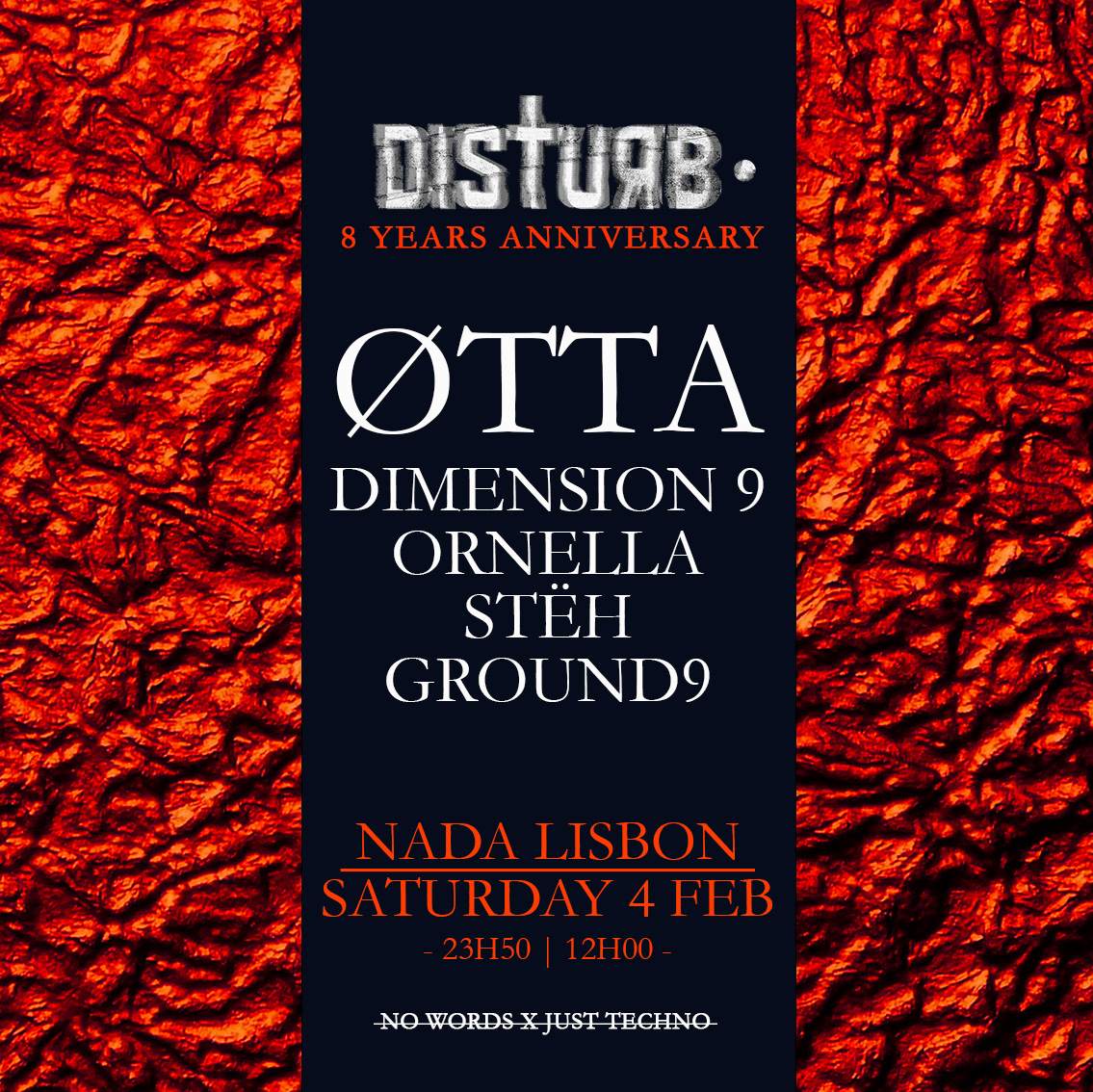 Disturb 8 Years • ØTTA - NEW DATE - フライヤー表