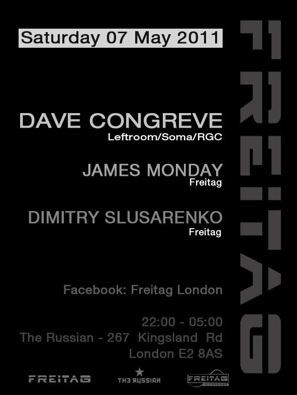 Freitag presents Dave Congreve - フライヤー表