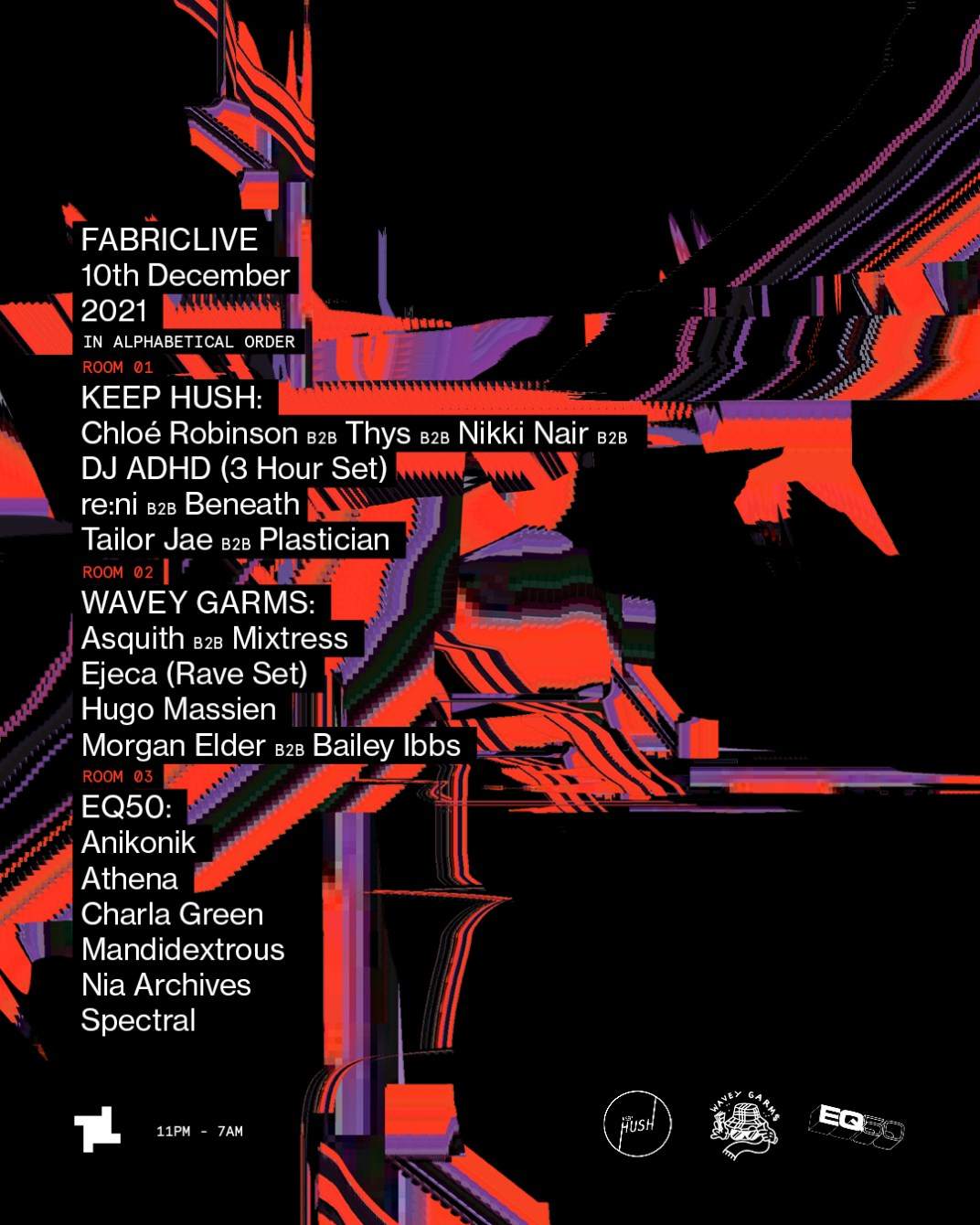 FABRICLIVE: Keep Hush, Wavey Garms, Eq50: Plastician, Ejeca, Asquith & more - フライヤー表