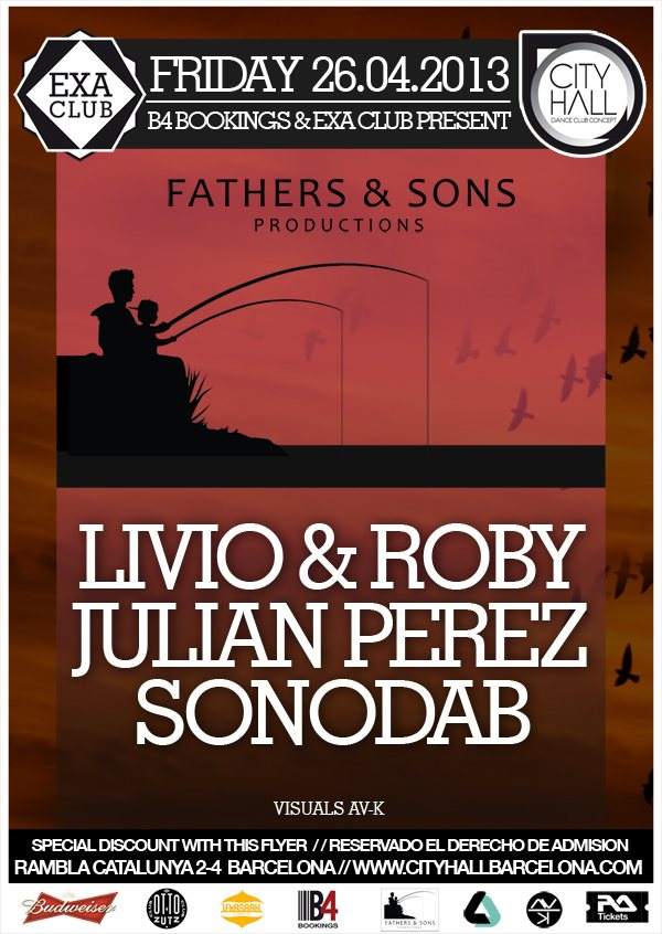 EXA Club & B4bookings present Fathers & Sons Showcase with Livio & Roby & Julian Perez - Página frontal