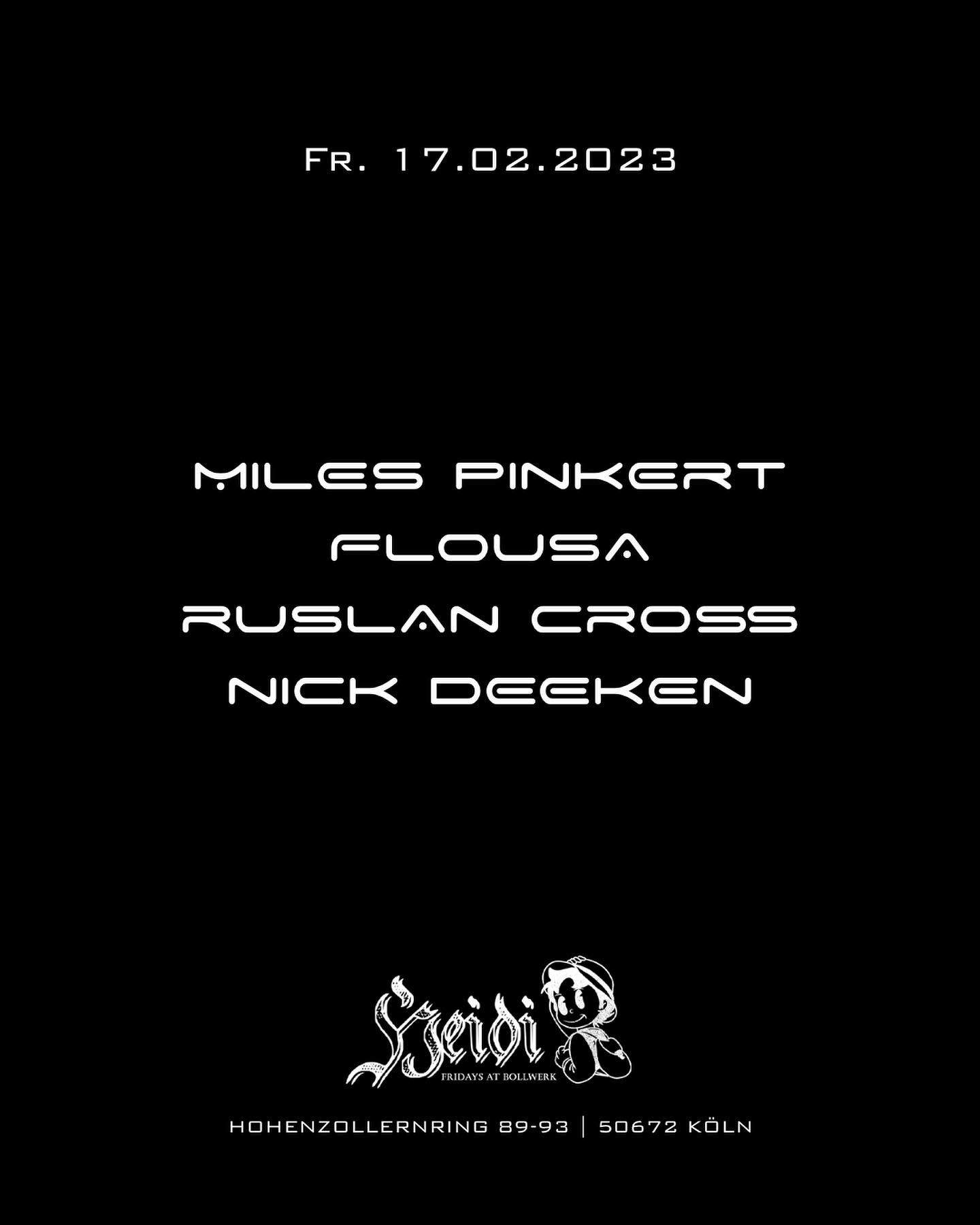 Heidi at Bollwerk Club Cologne Miles Pinkert - Flousa - RuslanCross - NICK DEEKEN - Página frontal