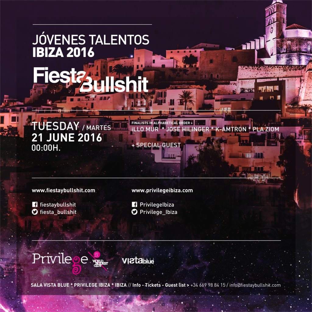 Fiesta & Bullshit - Jóvenes Talentos Ibiza - Página frontal