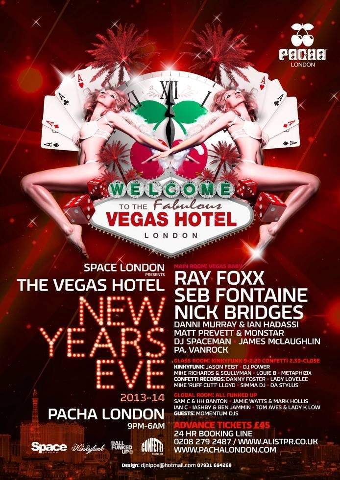 Space NYE The Vegas Hotel Feat. Seb Fontaine & Ray Foxx - フライヤー裏