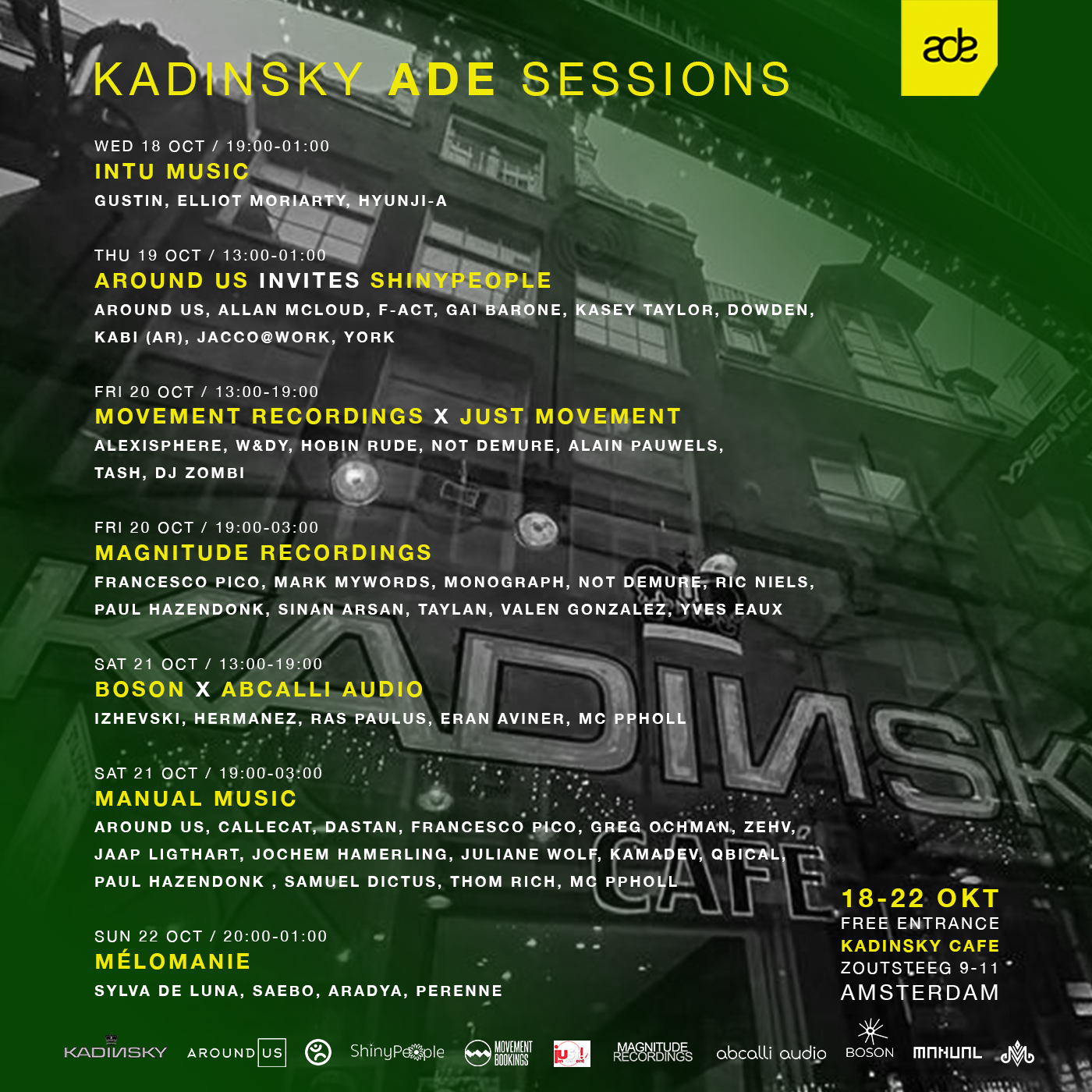 KADINSKY SESSIONS Amsterdam Dance Event 2023 - フライヤー表