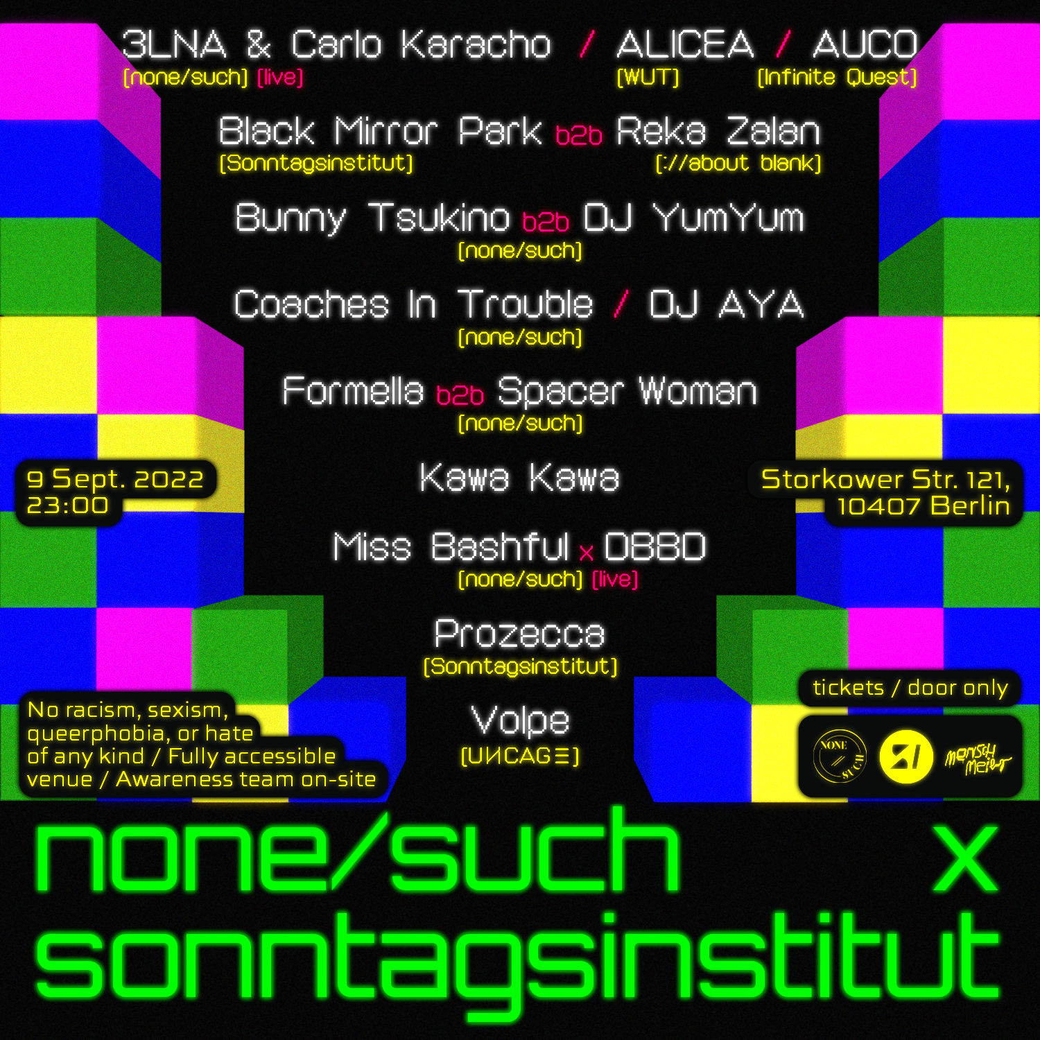 none/such x Sonntagsinstitut with DJ AYA, Volpe, Miss Bashful x DBBD ...