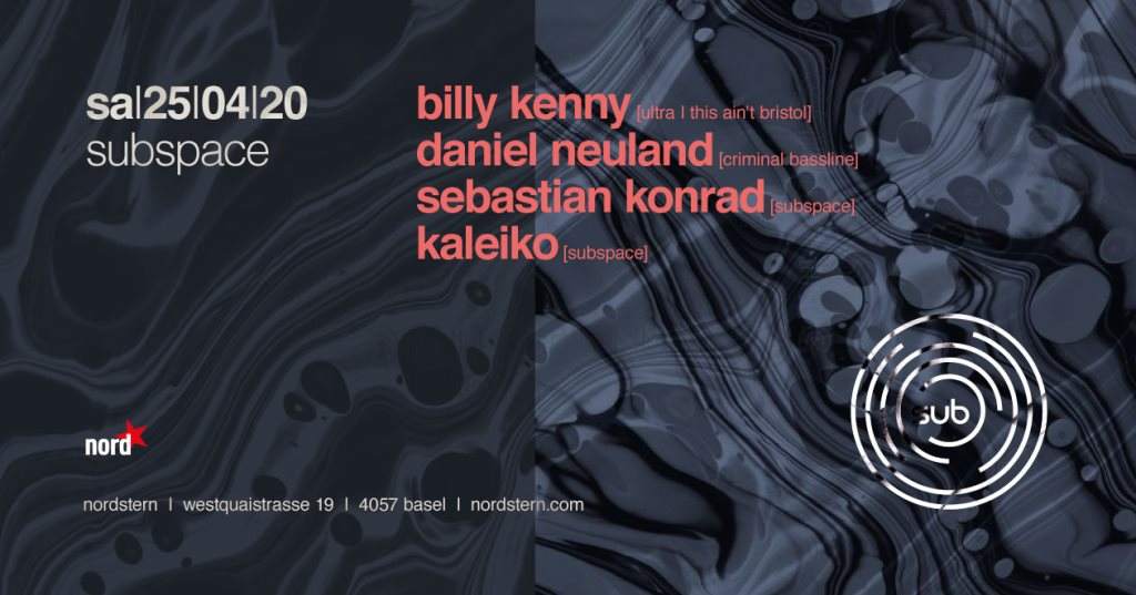 [CANCELLED] Subspace with Billy Kenny - フライヤー表