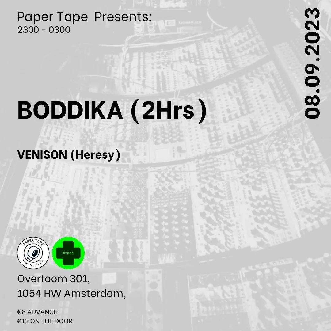 Paper Tape presents: Boddika - Página frontal