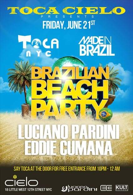 Toca presents Brazilian Beach Party with Luciano Pardini Eddie Cumana - Página frontal