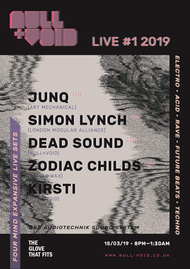 null+void Live #1: Junq, Simon Lynch, Dead Sound - Página frontal