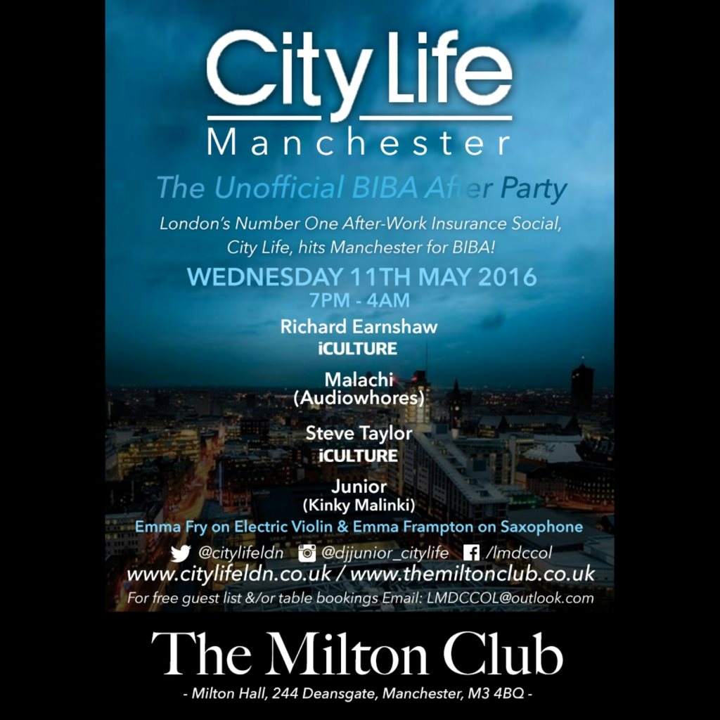 City Life Manchester - The Unofficial Biba After Party - フライヤー表