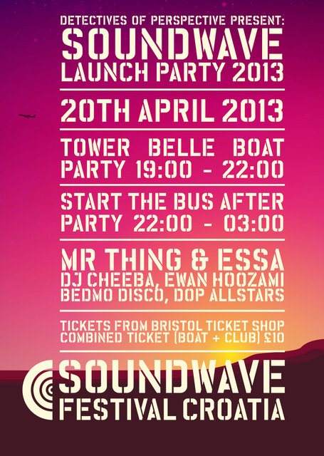 Soundwave Festival - Bristol Launch and Boat Party - Página frontal