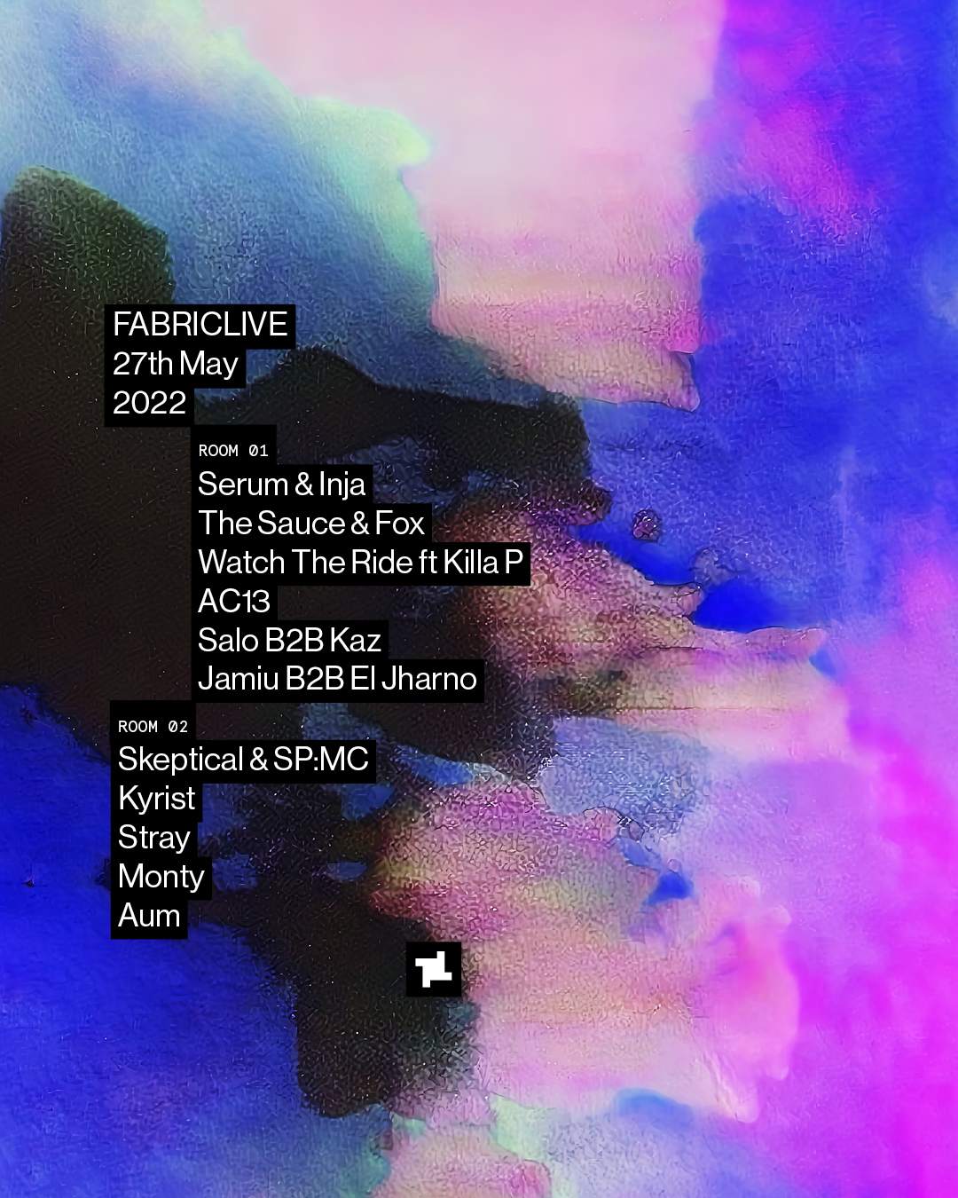 FABRICLIVE: Serum & Inja, Skeptical & SP:MC, Watch The Ride, Stray, The Sauce & Fox - フライヤー表