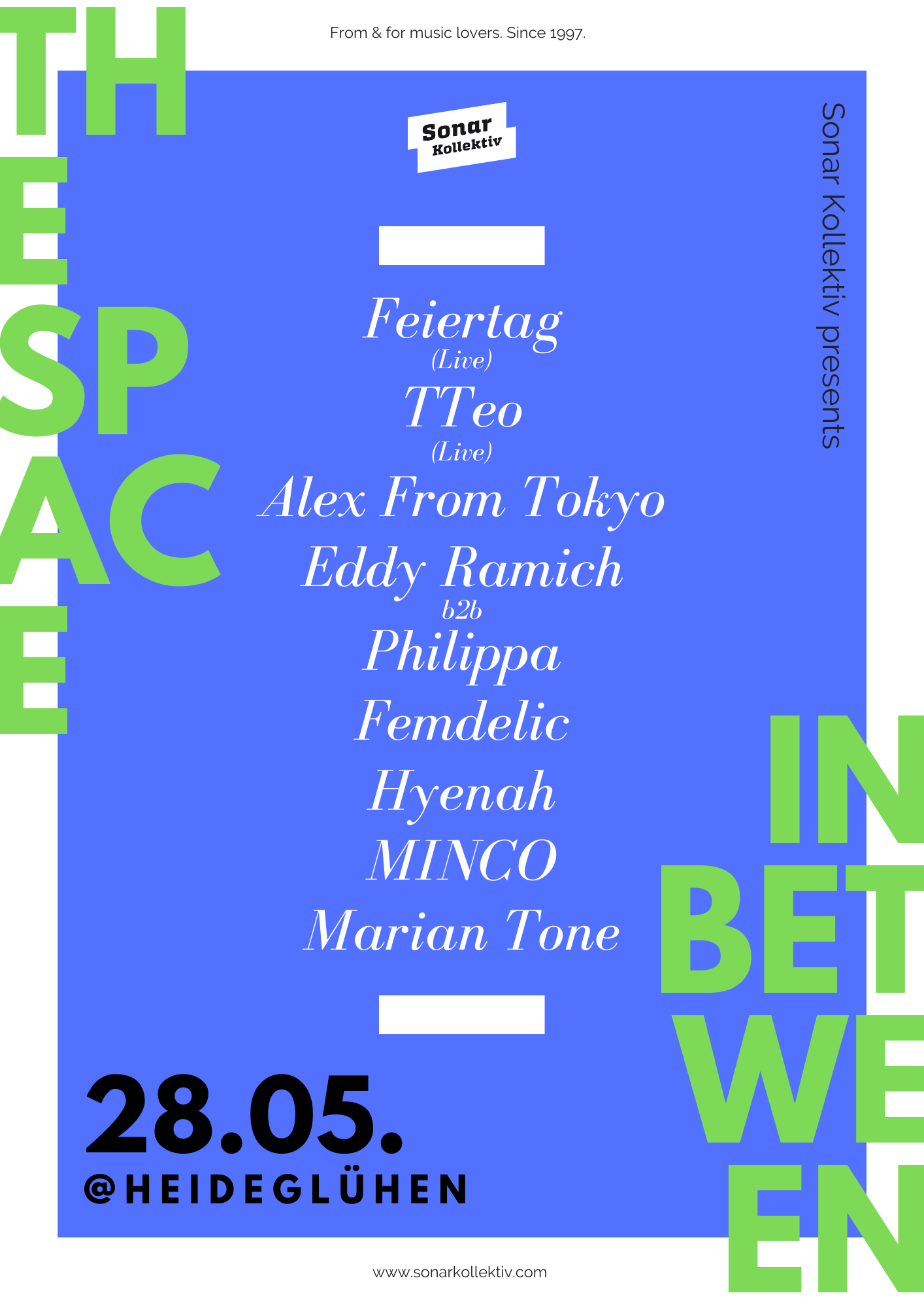 The Space In Between w / Feiertag, TTeo, Alex From Tokyo - フライヤー表