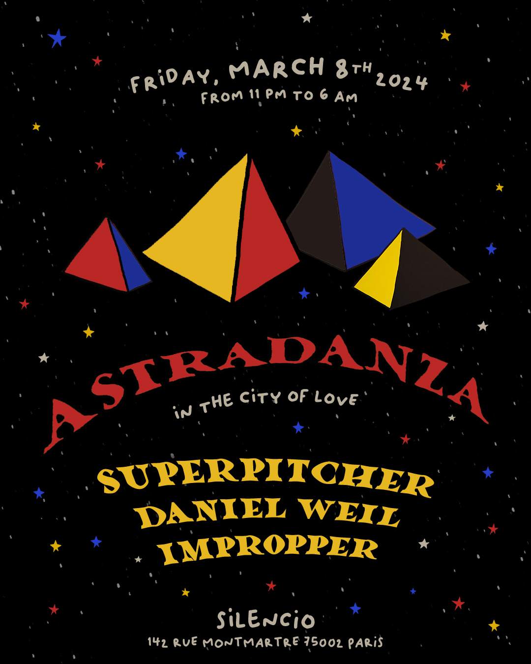 Astradanza in Paris with Superpitcher & Daniel Weil - フライヤー表
