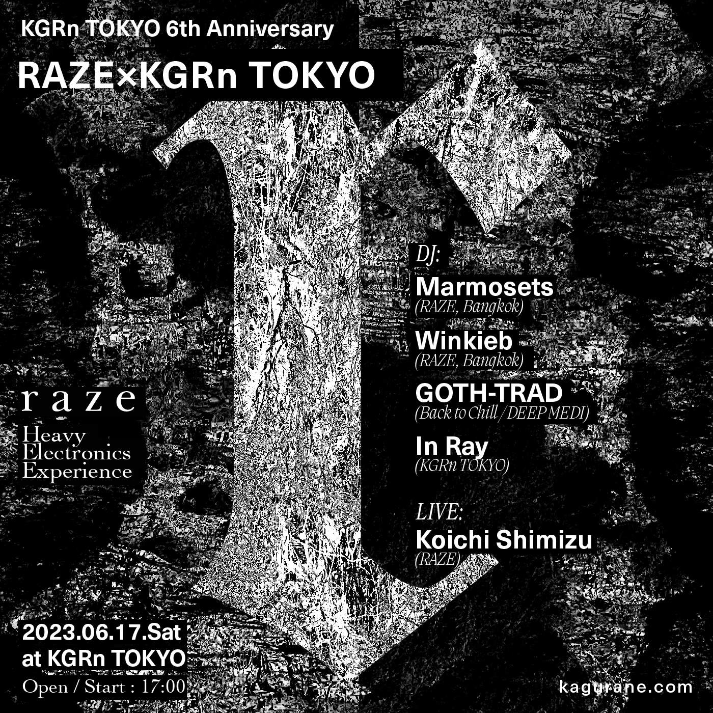 RAZE × KGRn TOKYO - フライヤー裏