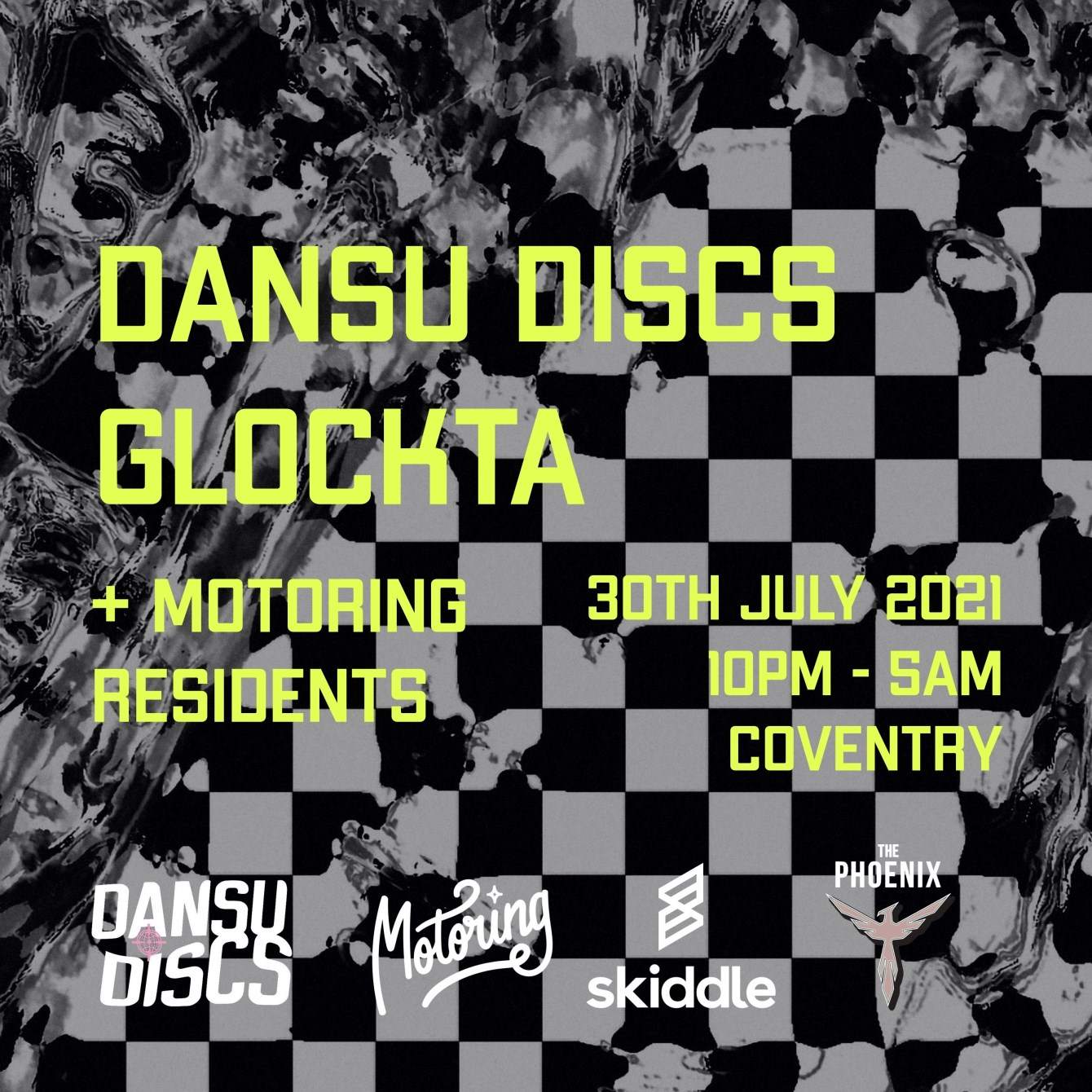 Motoring presents: Dansu Discs - Glockta - フライヤー表