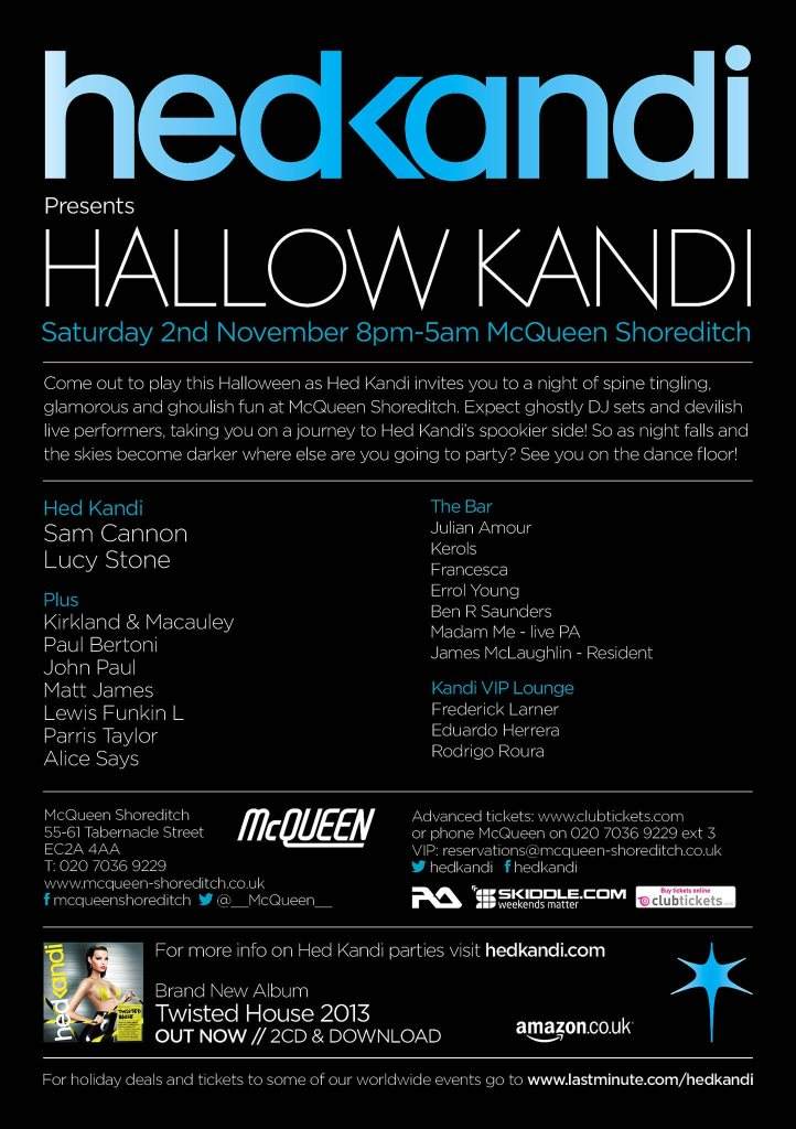 Hallow Kandi Hed Kandi Halloween Party - Página trasera