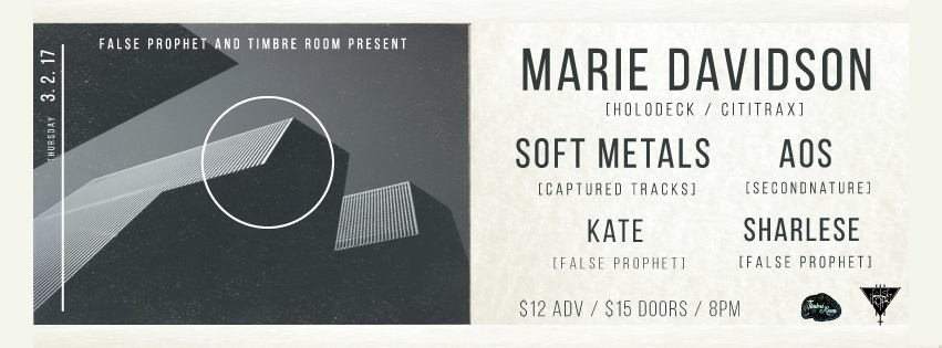 Marie Davidson / Soft Metals / Aos / Sharlese / Kate - Página frontal