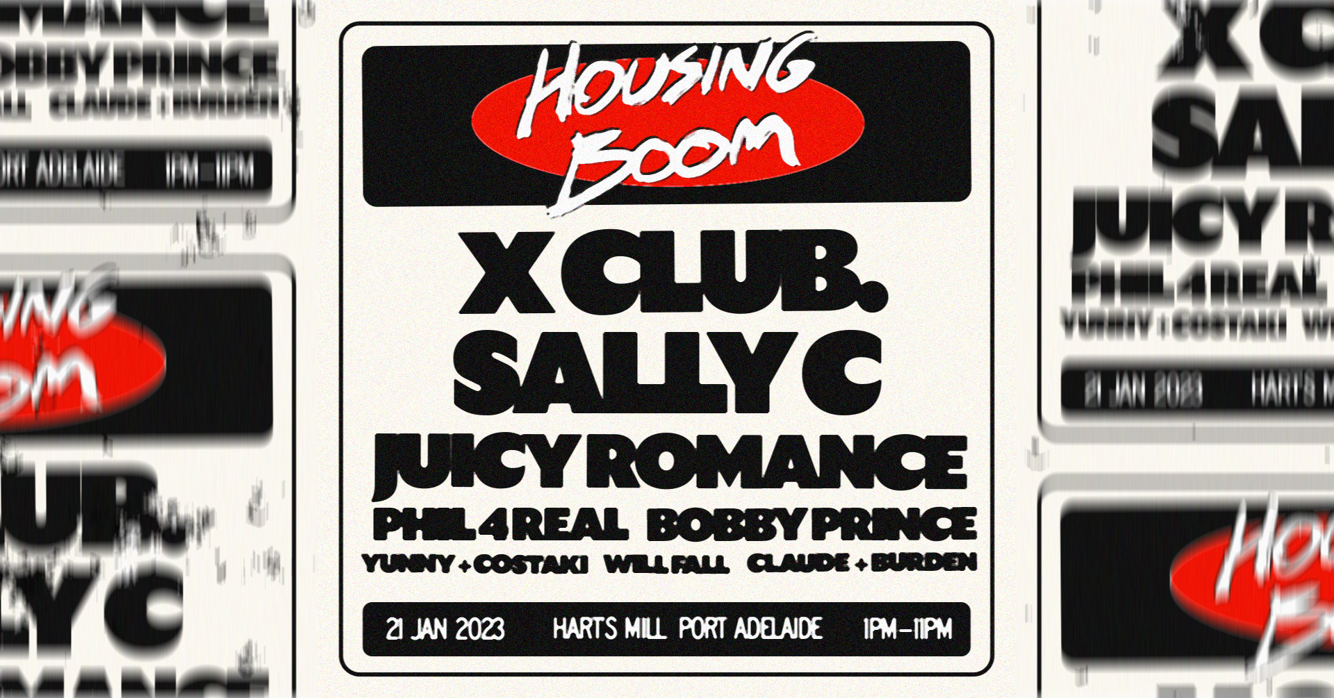 Housing Boom feat. X CLUB. + Sally C + Juicy Romance + more - Página frontal
