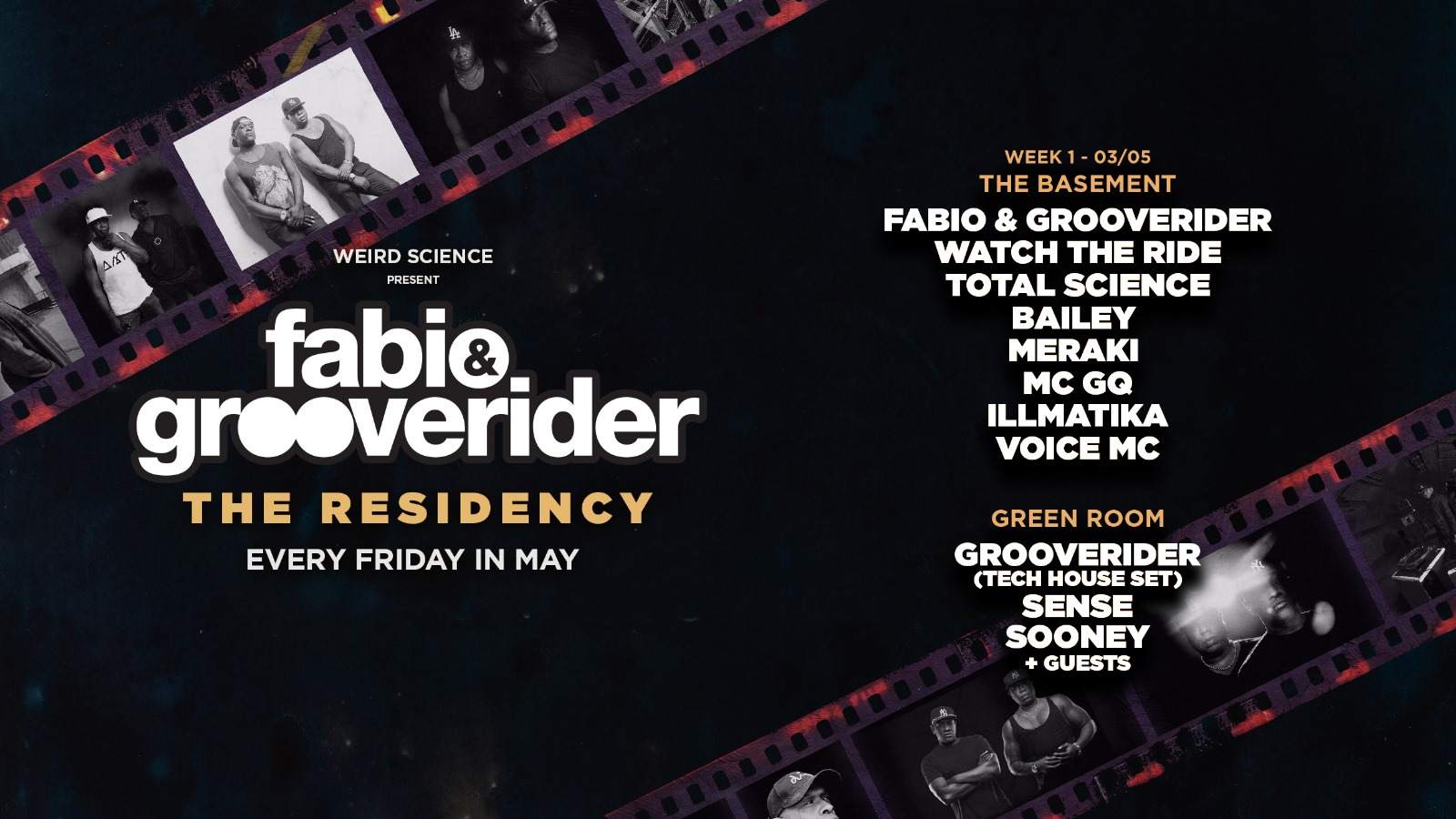 Fabio & Grooverider : The Residency (Week 1) - フライヤー表